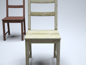 classic wooden kitchen chair 3D Model