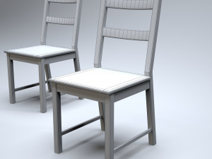 classic wooden kitchen chair 3D Model