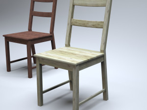 classic wooden kitchen chair 3D Model
