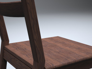 classic wooden kitchen chair 3D Model