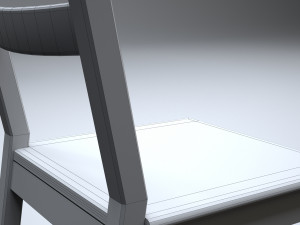 classic wooden kitchen chair 3D Model