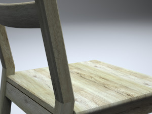 classic wooden kitchen chair 3D Model