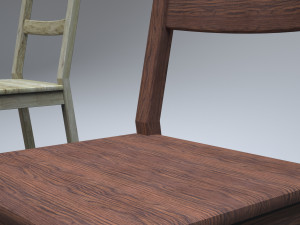 classic wooden kitchen chair 3D Model