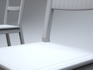 classic wooden kitchen chair 3D Model