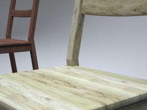 classic wooden kitchen chair 3D Model