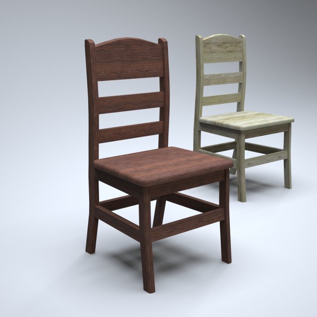classic wooden kitchen chair Modelo 3D .c4d .max .obj .3ds .fbx .stl .blend 