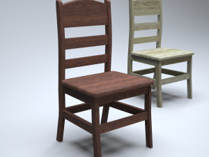 classic wooden kitchen chair 3D Model
