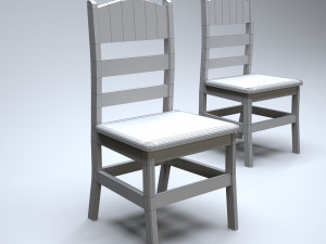 classic wooden kitchen chair Modelo 3D