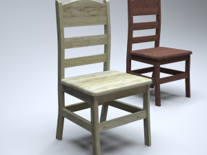 classic wooden kitchen chair Modelo 3D