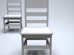 classic wooden kitchen chair Modelo 3D