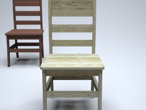classic wooden kitchen chair Modelo 3D