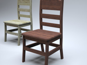 classic wooden kitchen chair Modelo 3D