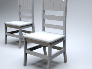 classic wooden kitchen chair Modelo 3D