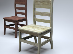 classic wooden kitchen chair Modelo 3D
