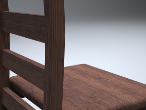 classic wooden kitchen chair Modelo 3D
