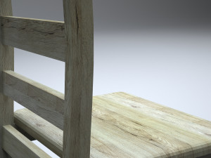 classic wooden kitchen chair Modelo 3D
