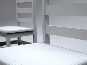 classic wooden kitchen chair Modelo 3D