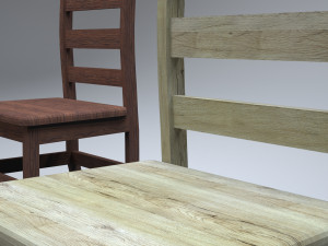 classic wooden kitchen chair Modelo 3D