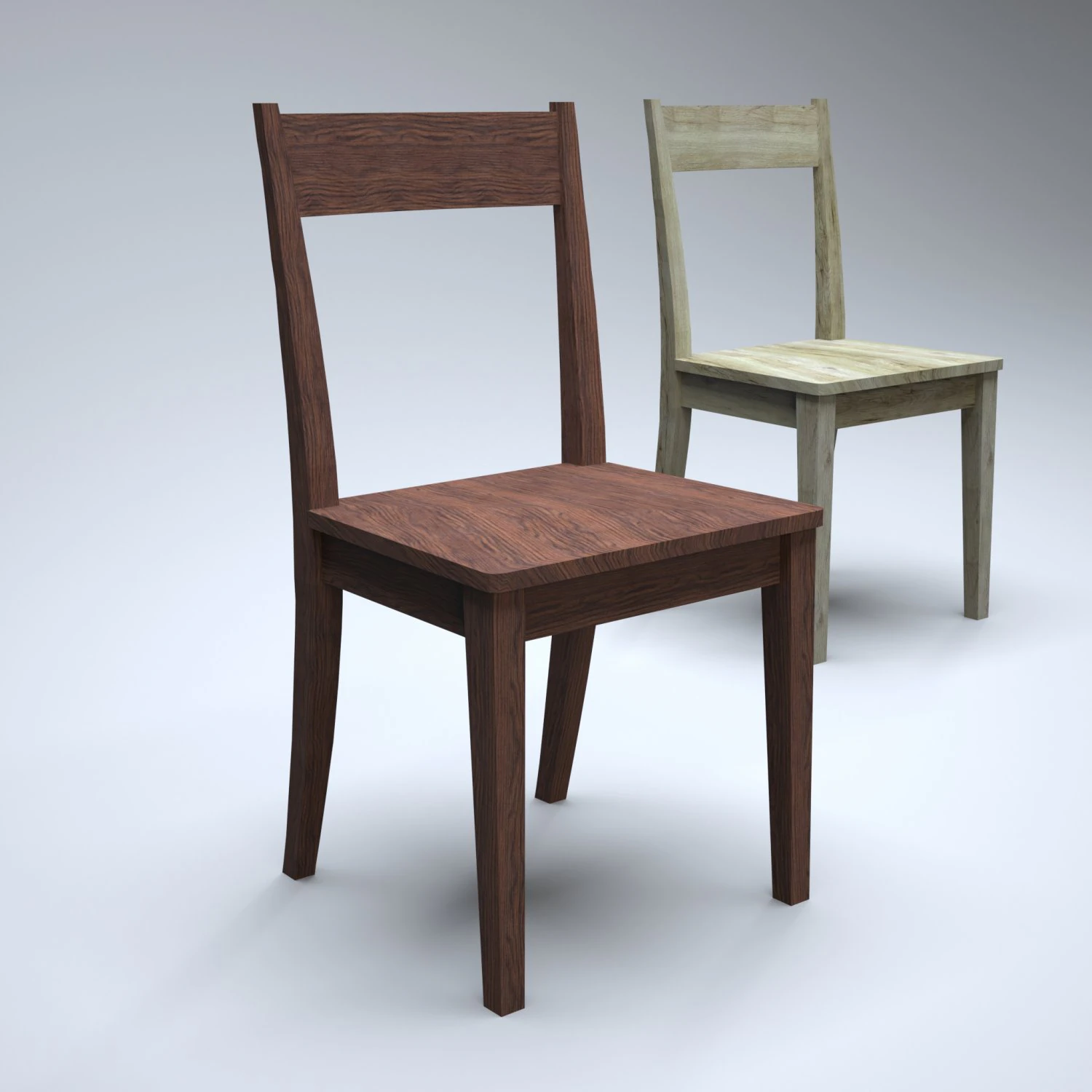 cadeira de cozinha cl&aacute;ssica de madeira Modelo 3D .c4d .max .obj .3ds .fbx .stl .blend 