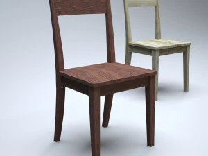 klassischer Küchenstuhl aus Holz 3D Modell