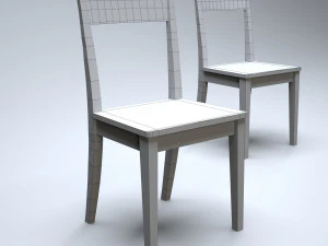 cadeira de cozinha cl&aacute;ssica de madeira Modelo 3D