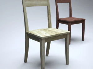 cadeira de cozinha cl&aacute;ssica de madeira Modelo 3D