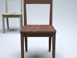 cadeira de cozinha cl&aacute;ssica de madeira Modelo 3D