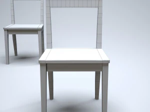 cadeira de cozinha cl&aacute;ssica de madeira Modelo 3D