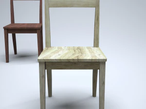 cadeira de cozinha cl&aacute;ssica de madeira Modelo 3D