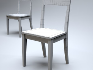 classic wooden kitchen chair 3D-Modell