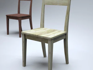 cadeira de cozinha cl&aacute;ssica de madeira Modelo 3D