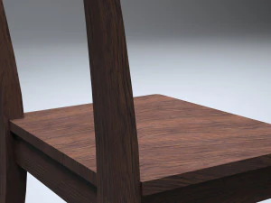 cadeira de cozinha cl&aacute;ssica de madeira Modelo 3D