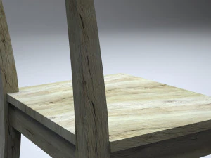 cadeira de cozinha cl&aacute;ssica de madeira Modelo 3D
