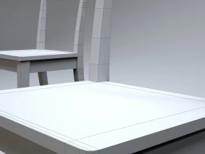 cadeira de cozinha cl&aacute;ssica de madeira Modelo 3D