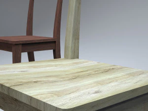 cadeira de cozinha cl&aacute;ssica de madeira Modelo 3D