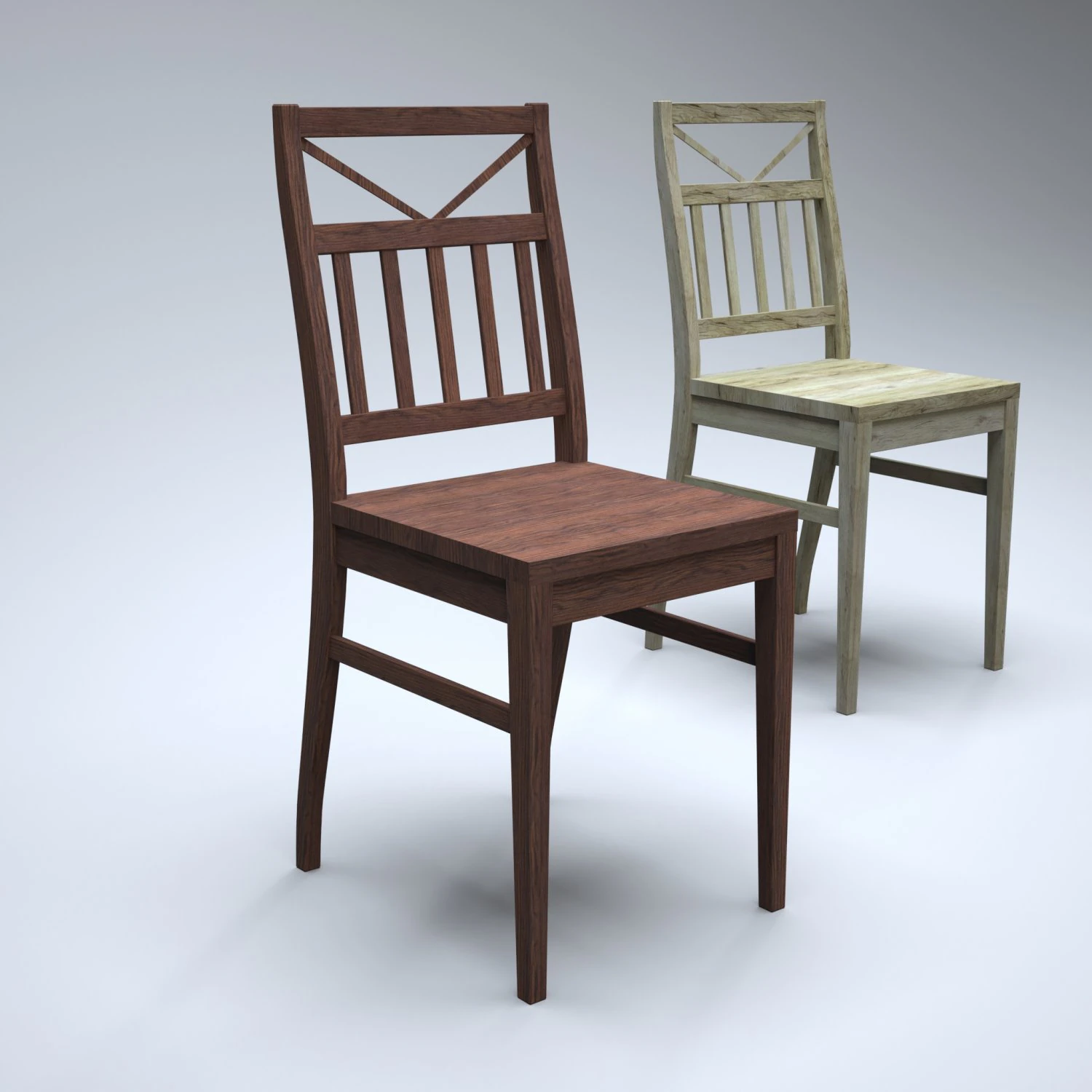 cadeira de cozinha clássica de madeira Modelo 3D .c4d .max .obj .3ds .fbx .stl .blend