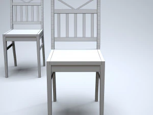 cadeira de cozinha cl&aacute;ssica de madeira Modelo 3D