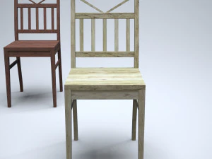 cadeira de cozinha cl&aacute;ssica de madeira Modelo 3D