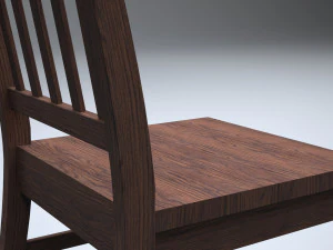 cadeira de cozinha cl&aacute;ssica de madeira Modelo 3D