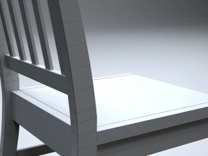 cadeira de cozinha cl&aacute;ssica de madeira Modelo 3D