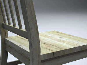 cadeira de cozinha cl&aacute;ssica de madeira Modelo 3D