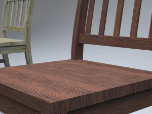 cadeira de cozinha cl&aacute;ssica de madeira Modelo 3D