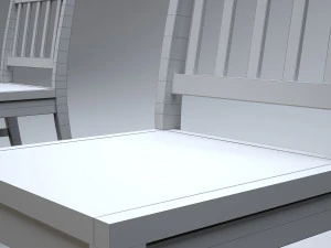 cadeira de cozinha cl&aacute;ssica de madeira Modelo 3D