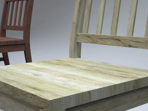 cadeira de cozinha cl&aacute;ssica de madeira Modelo 3D