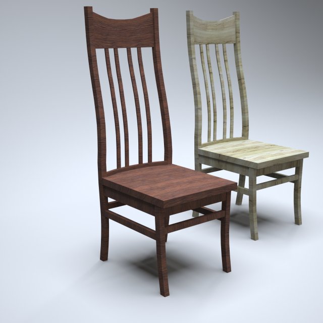classic wooden kitchen chair 3D मॉडल .c4d .max .obj .3ds .fbx .stl .blend 