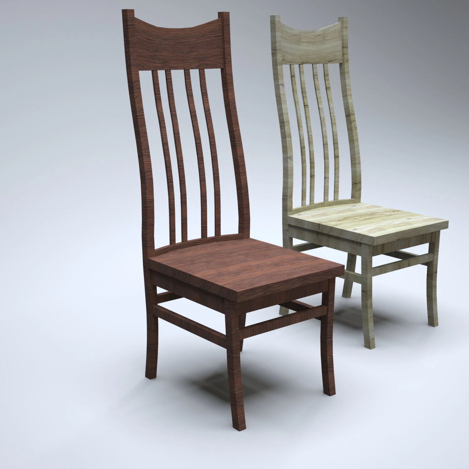 classic wooden kitchen chair 3D Model .c4d .max .obj .3ds .fbx .stl .blend 