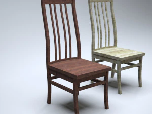 クラシックな木製キッチンチェア 3Dモデル