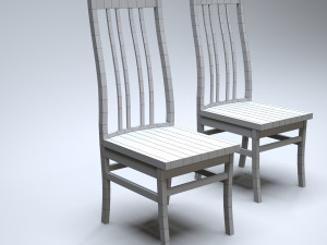 classic wooden kitchen chair 3D मॉडल