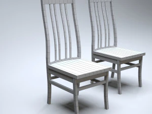 classic wooden kitchen chair 3D Model