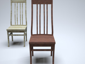 classic wooden kitchen chair 3D मॉडल